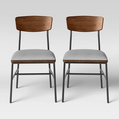 2pk Telstar Mid-Century Modern Mixed Material Dining Chair - Project 62™ | Target