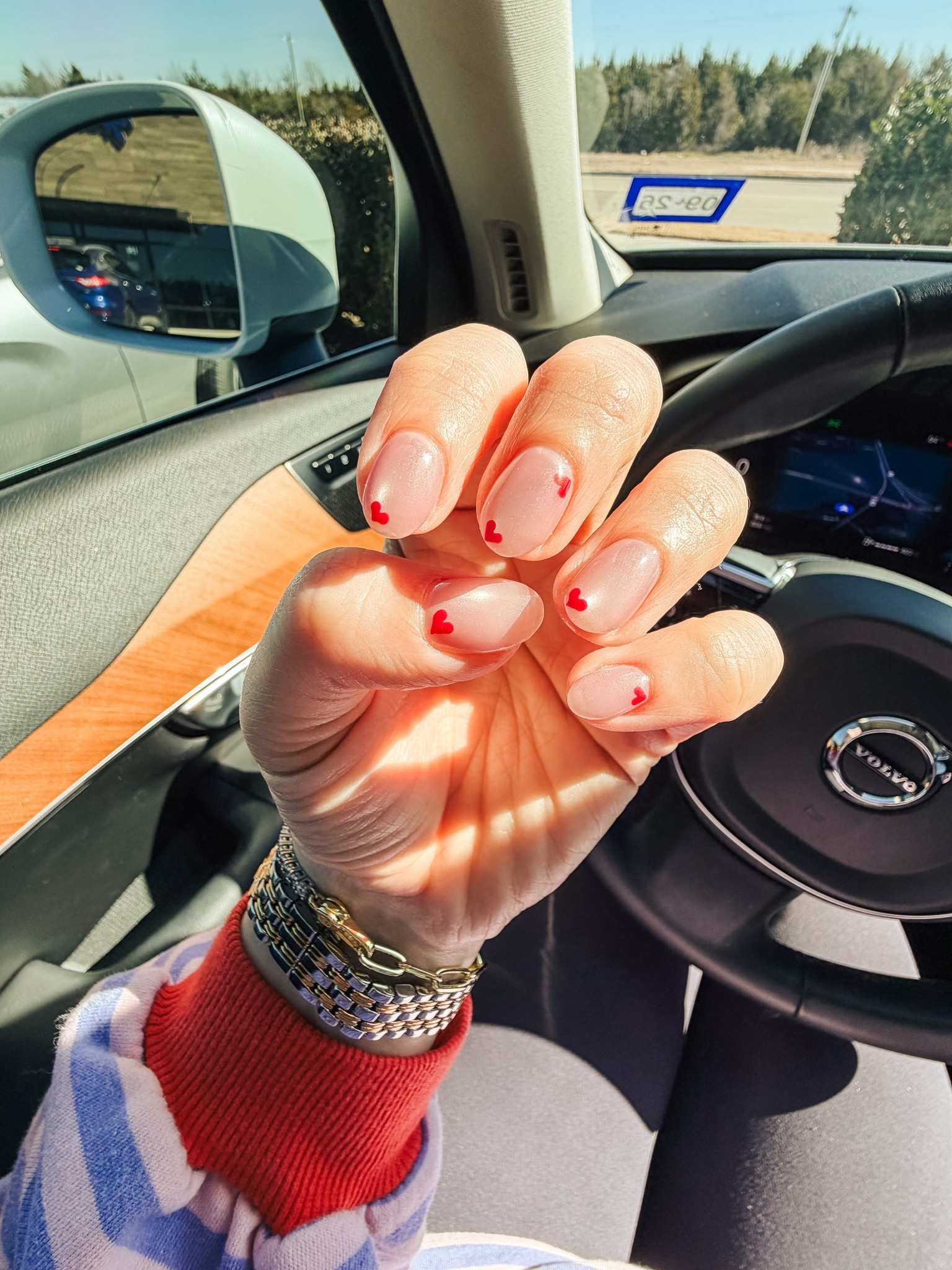 Cutie Valentine’s nails ❣️ Sweatshirt, leggings, tennis bracelet and watch linked. 

#LTKootd #LTKValentine #LTKMidsize