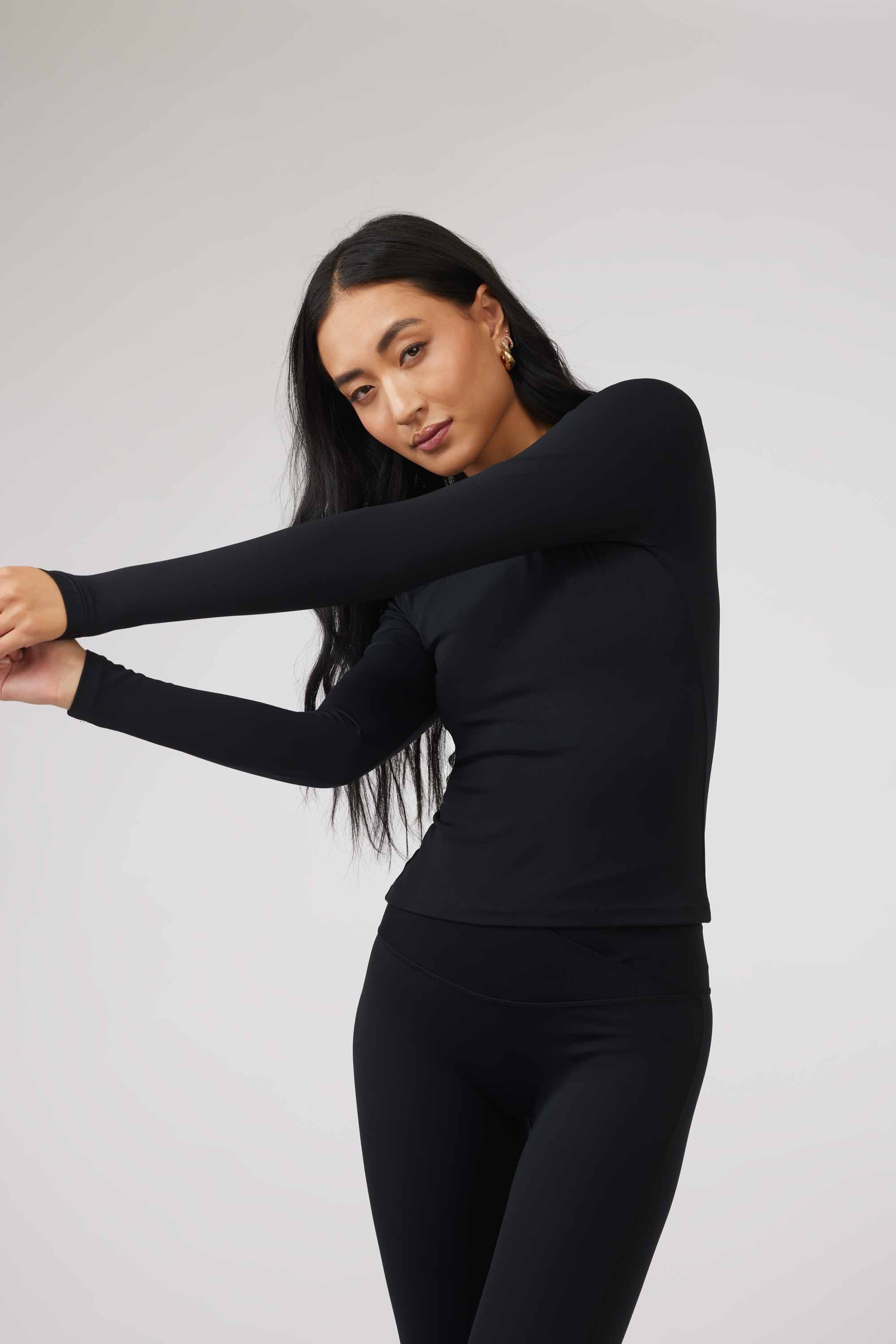 LONG SLEEVE SECOND SKIN TEE - BLACK | Another Version