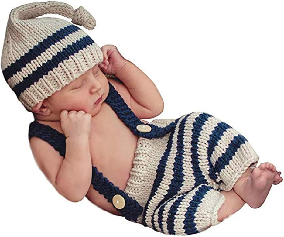 Newborn Baby Photo Shoot Props Girl Boy Crochet Knit Costume Outfits | Amazon (US)