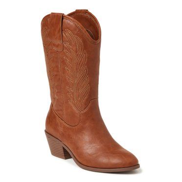 Time and Tru Women's Western Slouch Boots | Walmart (US)