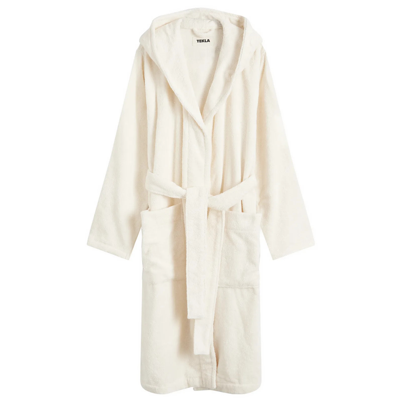 Tekla Fabrics Terry Hooded Bathrobe Ivory | END. Clothing