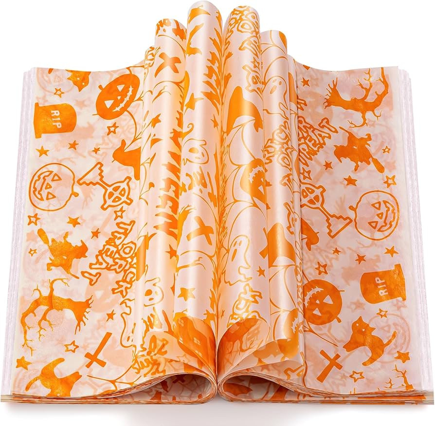 100 Pcs Halloween Wax Paper Food, Wax Paper Sheets Sandwich Wrap Paper Deli Wraps, Waterproof Oil... | Amazon (US)