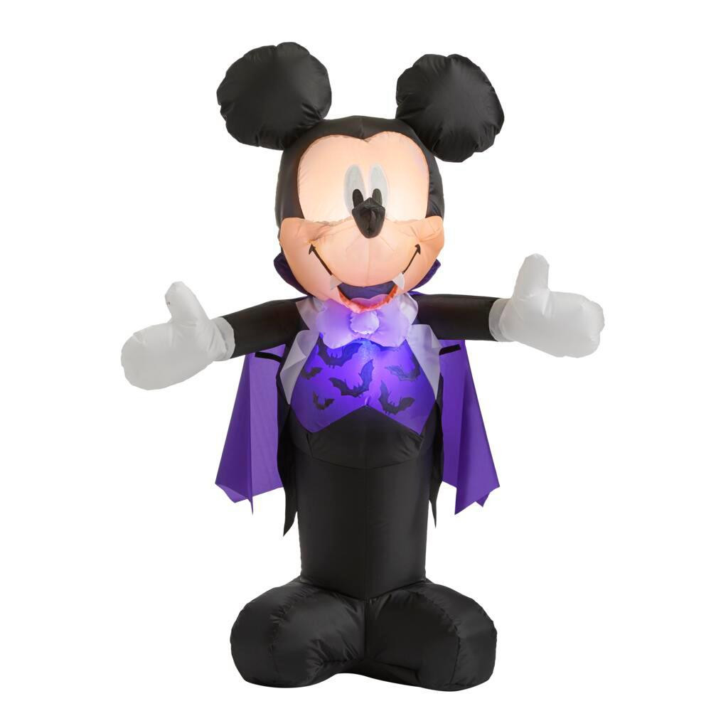 Disney 3.5 ft. Mickey Mouse in Vampire Costume Halloween Inflatable | The Home Depot