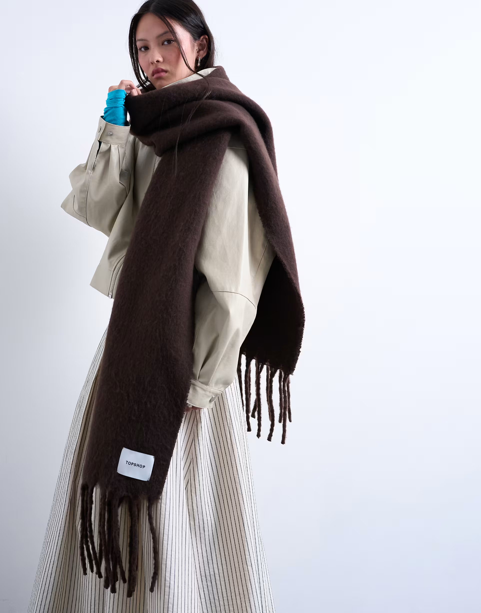 Topshop Sydney blanket scarf in chocolate | ASOS | ASOS (Global)