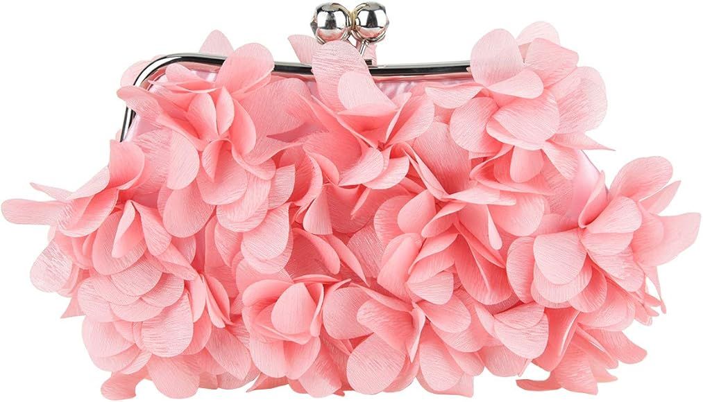 Floral Clutch Purses For Women Satin Evening Bag | Amazon (US)