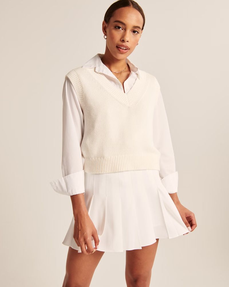 Pleated Mini Skort | Abercrombie & Fitch (US)