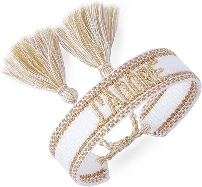 CORESKY Knitted Word Adjustable Bracelets for Women Girls Woven Friendship Wrap Bracelets | Amazon (US)