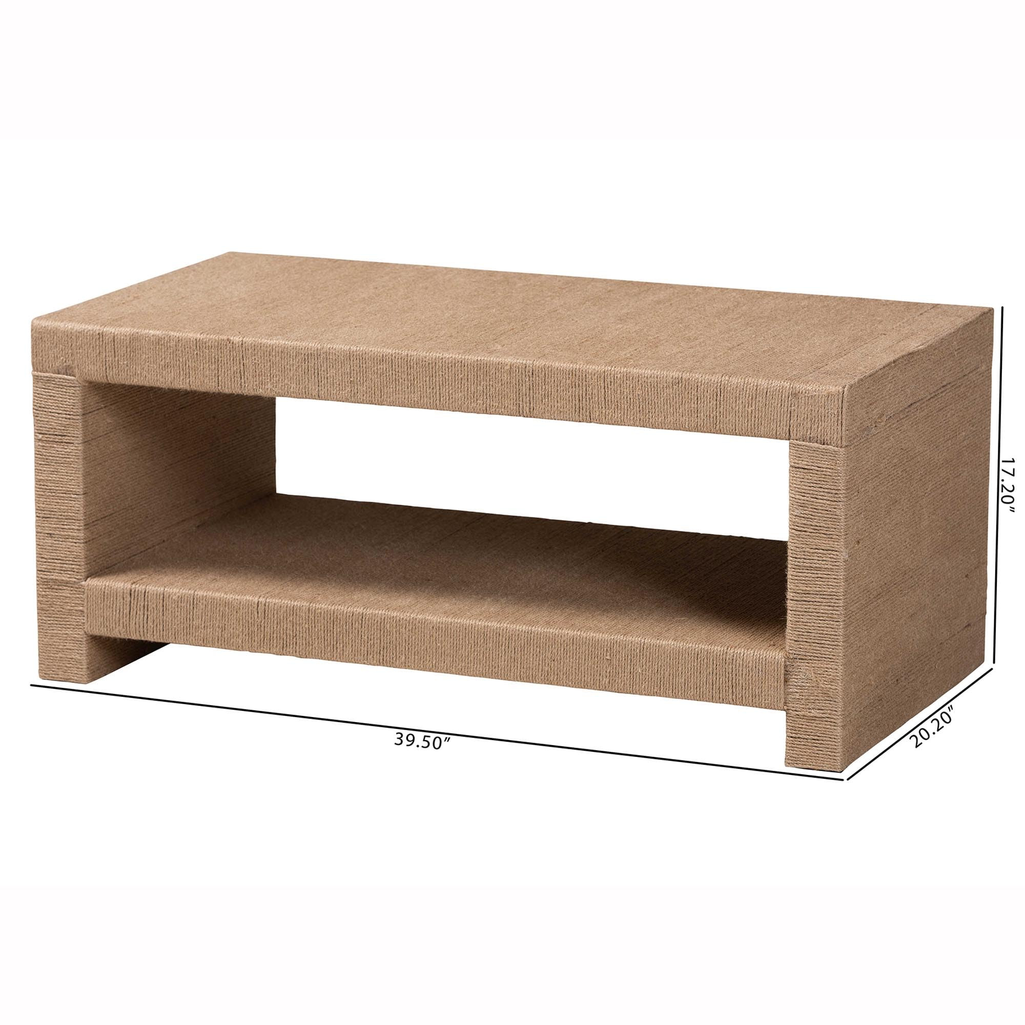bali & pari Adaya Handwoven Jute Coffee Table - Rectangular Living Room Center Table with Open Sh... | Amazon (US)