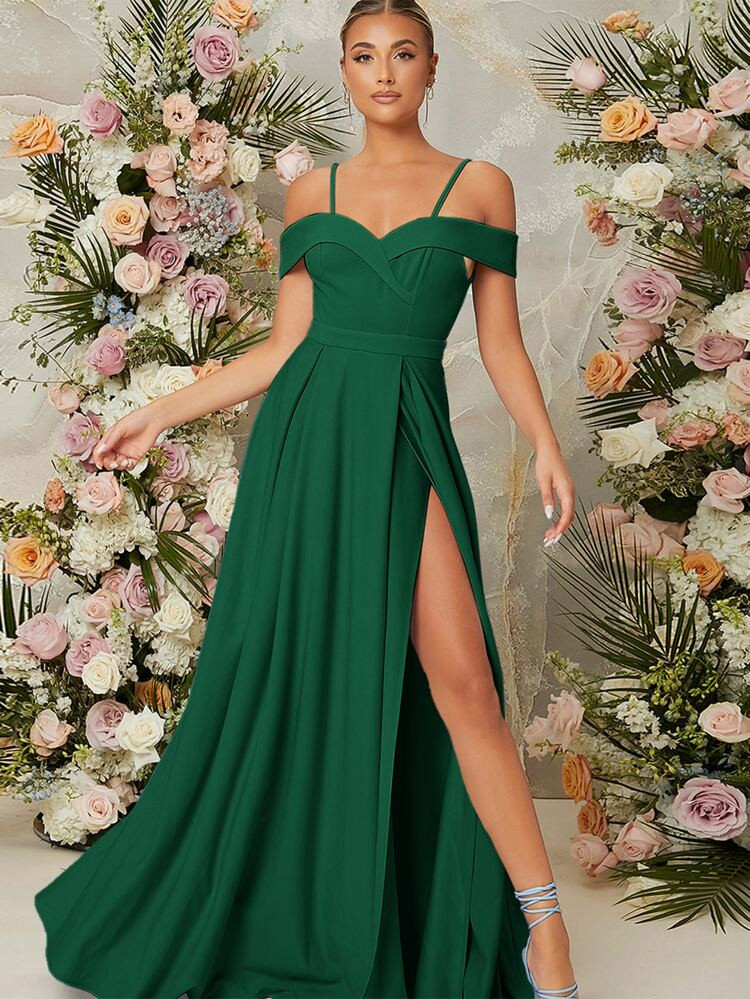 SHEIN Cold Shoulder Split Thigh Dress | SHEIN