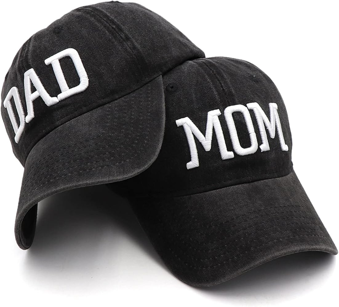 Mom and Dad Hats Fathers Day Mom Dad Gifts Hat Embroidered Adjustable Baseball Caps New Parents G... | Amazon (US)