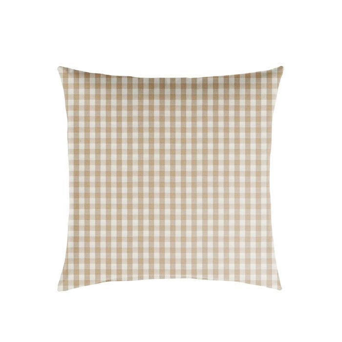 Plaid Outdoor Throw Pillow Beige/White | Target