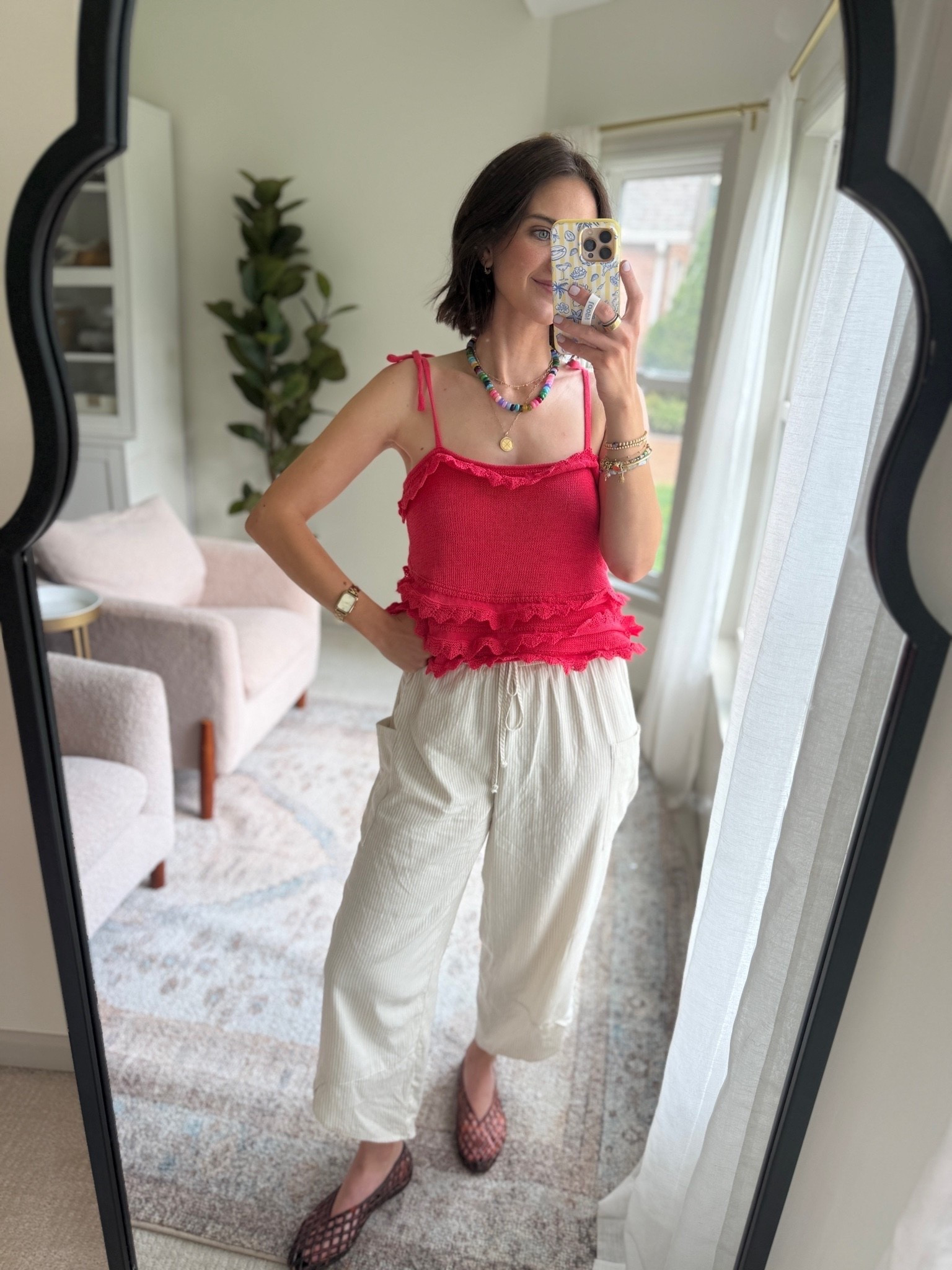 Wearing s in top 
Wearing s in pants 

Walmart, Amazon, red top, linen pants outfit, red top outfit, summer outfits, Hallie Ragan

#LTKootd #LTKgrwm #LTKSeasonal