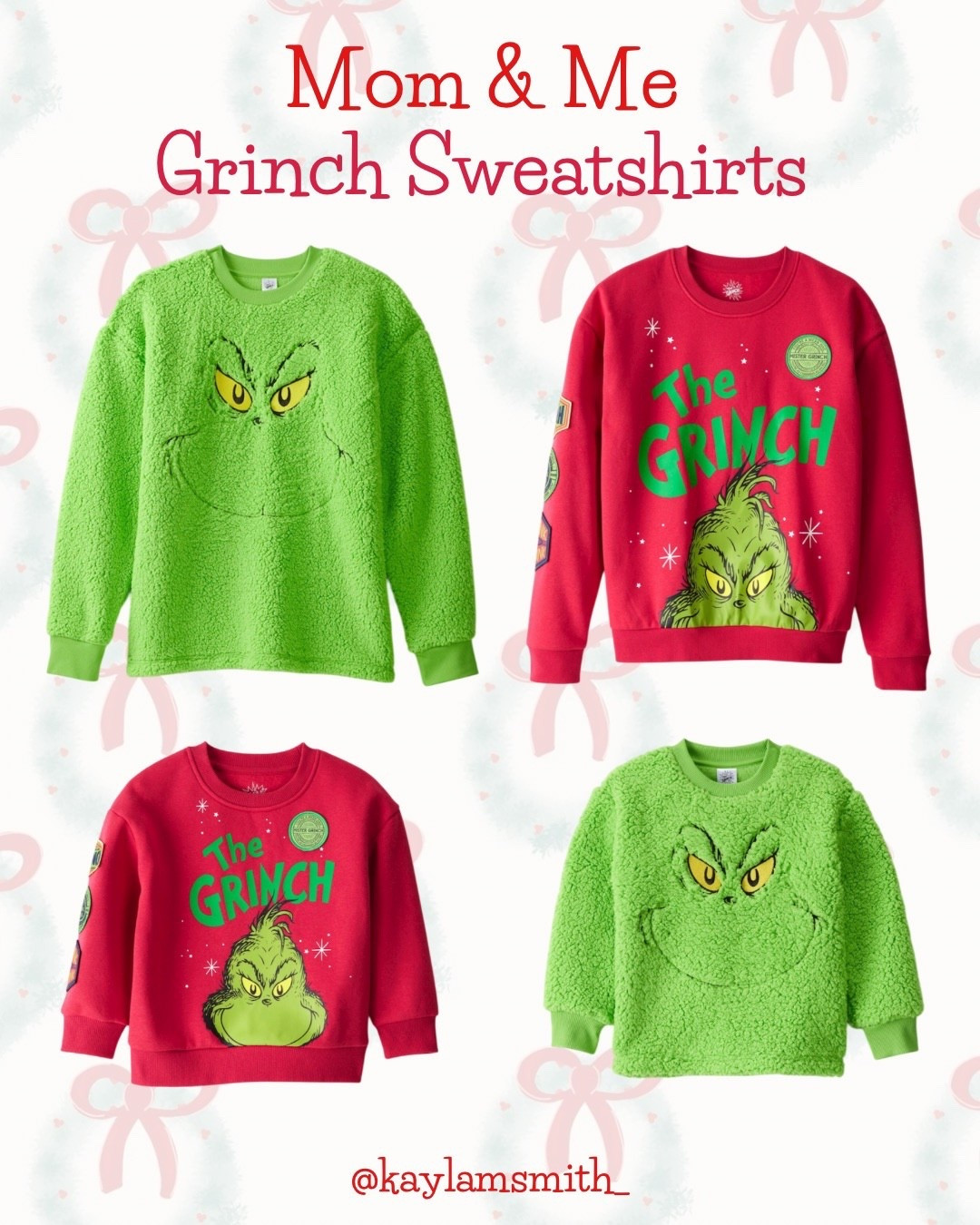 A mom & me matching moment made even better with The Grinch! These are perfect for both boy and girl moms. 

#thegrinch #christmas #LTKChristmas #momandme #matching #christmasoutfit #christmassweater #LTKFamily #carters 

#LTKKids #LTKSeasonal #LTKHoliday