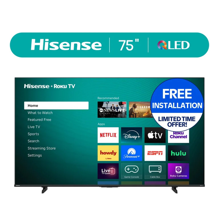 Hisense 75" Class H5 Series QLED 4K UHD Roku Smart TV (75H5QBR, 2025 Model) - Dolby Vision, HDR10... | Walmart (US)
