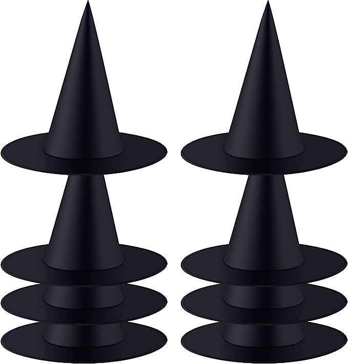 Tatuo Halloween Witch Hat Witch Costume Accessory for Halloween Christmas Party, Black (8 Pieces) | Amazon (US)