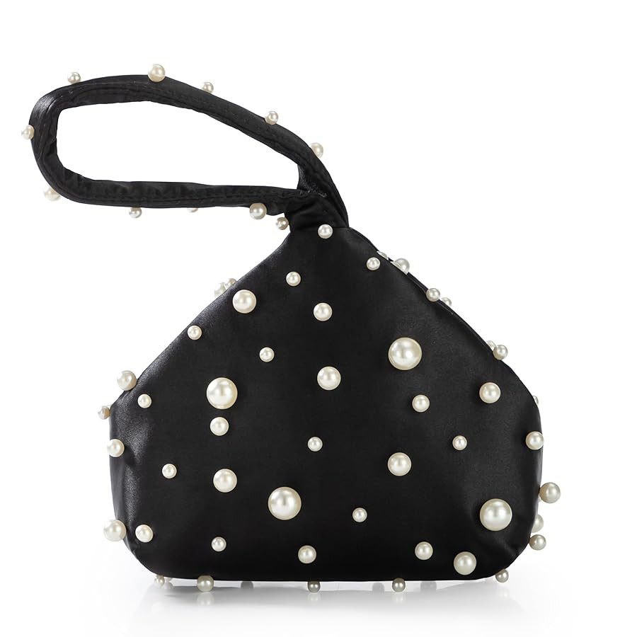 BABEYOND Clutch Purses for Women - Satin Evening Bag Triangle Purse Pearl Handbag for Wedding Pro... | Amazon (US)