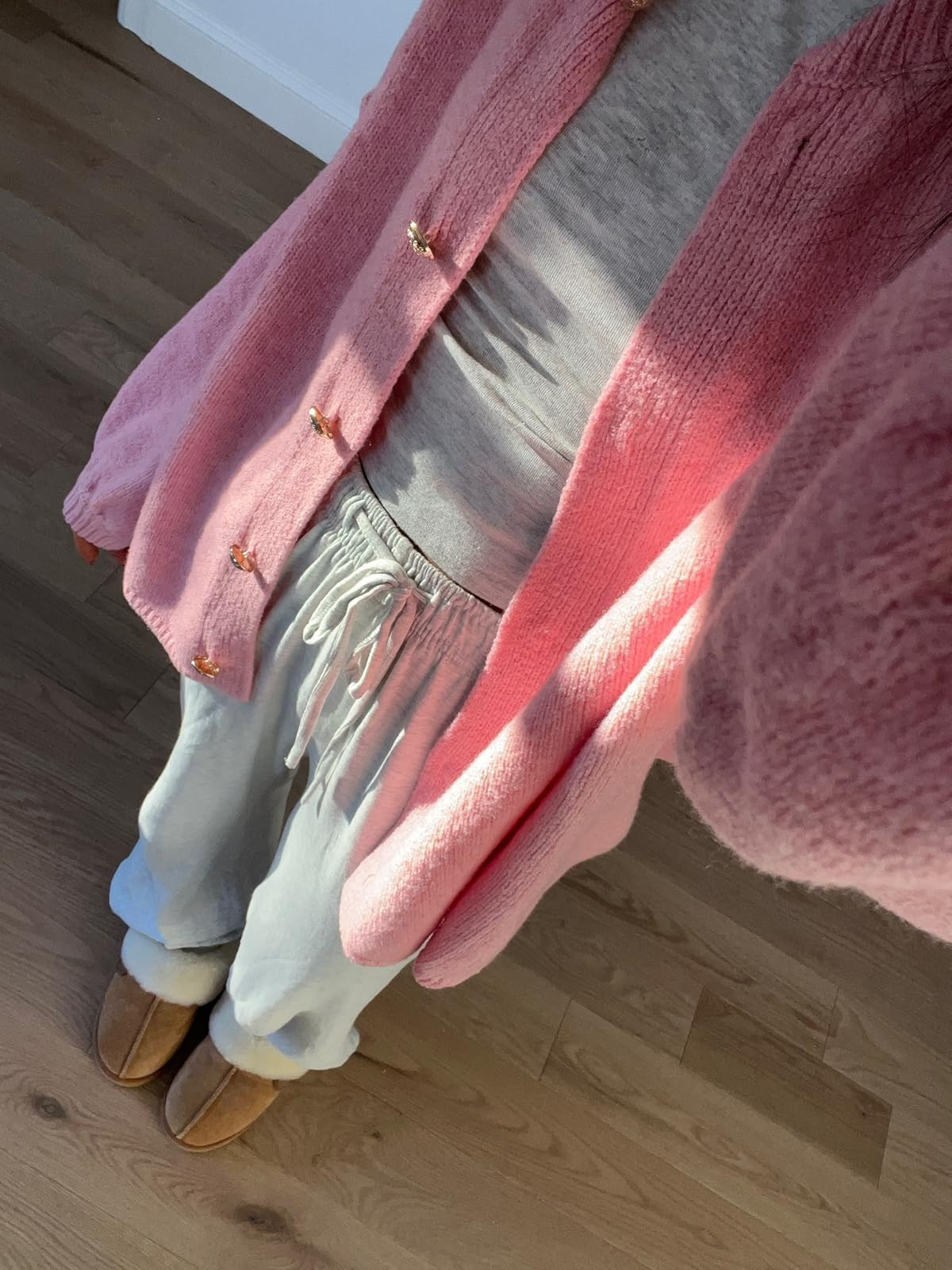 Feeling cozy in my loungewear set (wearing XS) & comfy pink cardigan perfect (in S) going into spring
 

 #LTKPetite