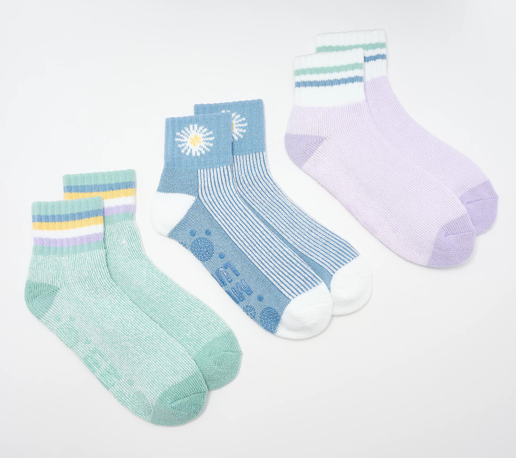 As Is MUK LUKS Set of 3 Terry Loop Lounge Socks | QVC