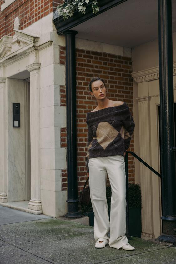 DIAMOND PATTERN STRAPLESS KNIT SWEATER | Zara UK