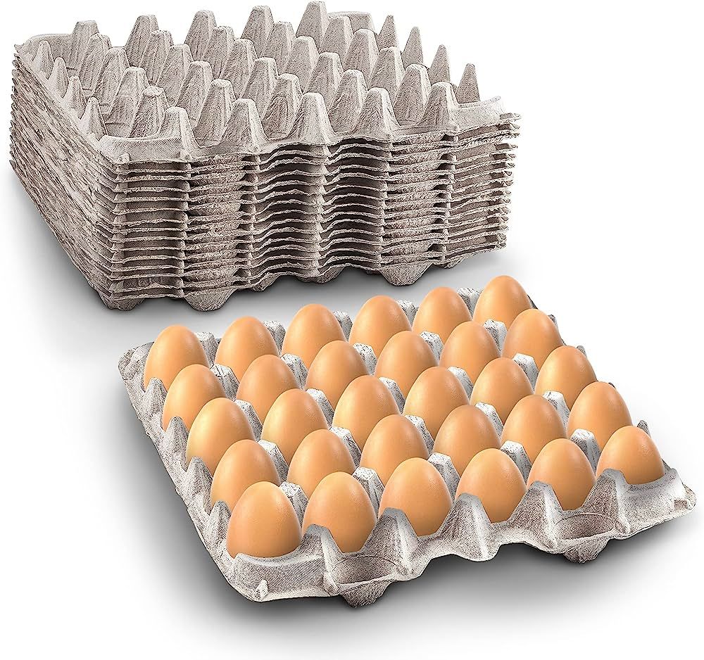 Biodegradable Pulp Fiber Egg Flats for Storing up to 30 Large or Small Eggs/Egg Crates That Make ... | Amazon (US)