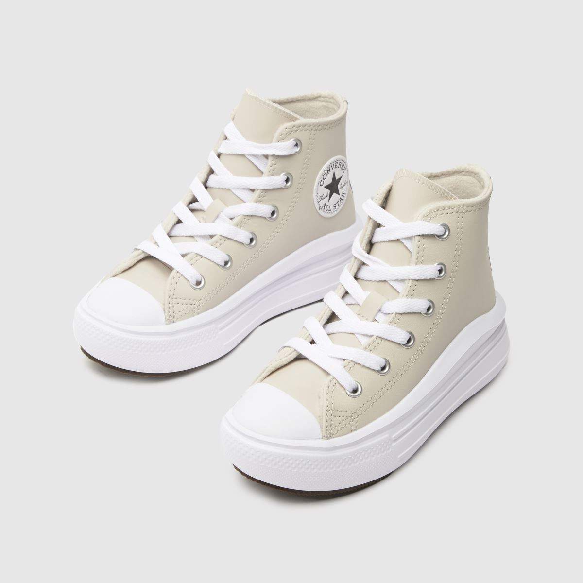 Kids Girls Junior Beige Converse All Star Move Hi Trainers | schuh | Schuh