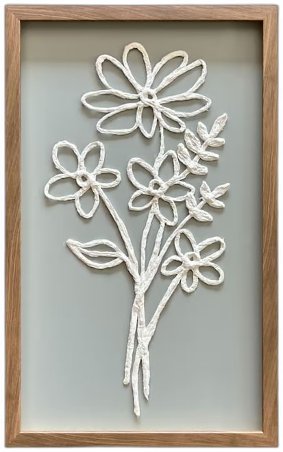 Glass Framed Paper Flower Wall Art, 13x21 | At Home