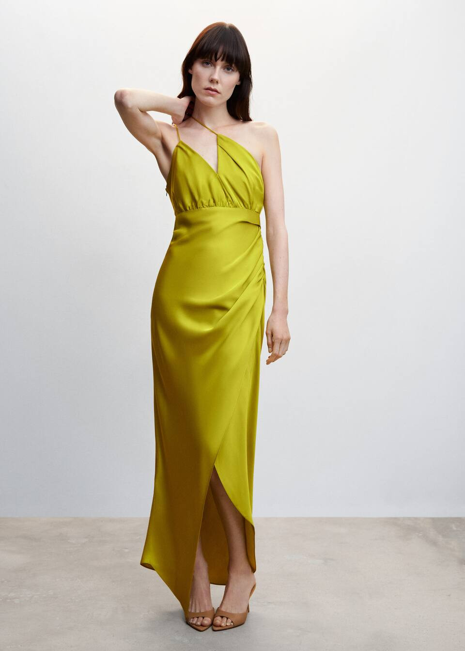 Asymmetrical satin dress -  Women | Mango USA | MANGO (US)