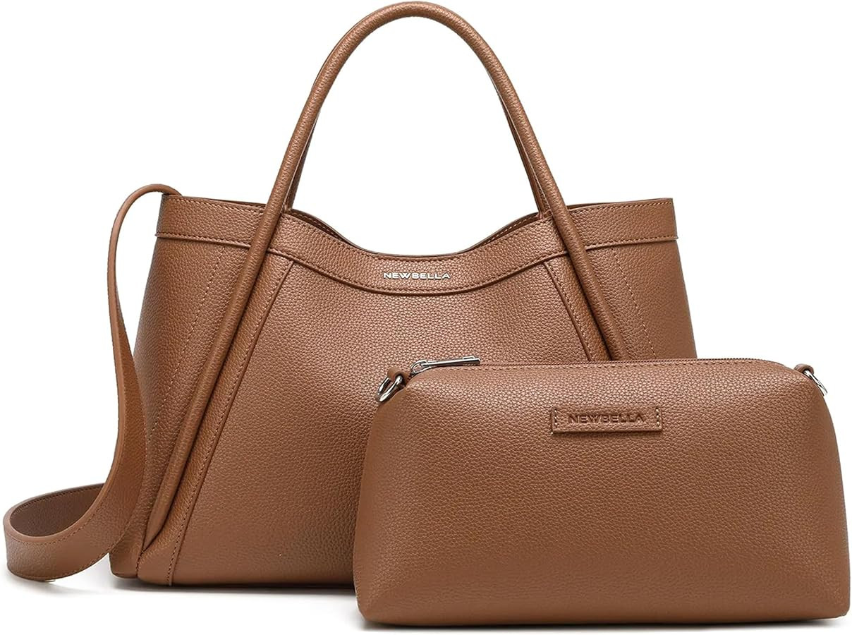 NEWBELLA Kelly Vegan Leather Tote Bag for Women - Stylish Versatile Commute Top Handle Bag, Hobo ... | Amazon (US)