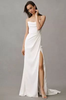 Jenny by Jenny Yoo Libby Off-The-Shoulder Draped Crepe Wedding Gown | Anthropologie (US)