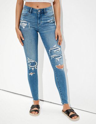 AE Ne(x)t Level Patched High-Waisted Jegging | American Eagle Outfitters (US & CA)