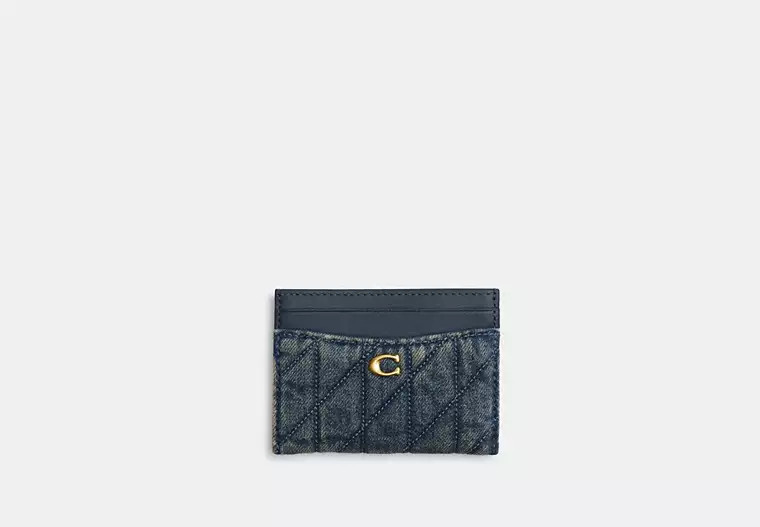 Essential Card Case In Regenerative Cotton Denim With Quilting | Coach (CA)