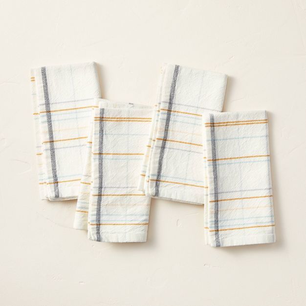 4pk Casual Plaid Cloth Napkin Set - Hearth & Hand™ with Magnolia | Target