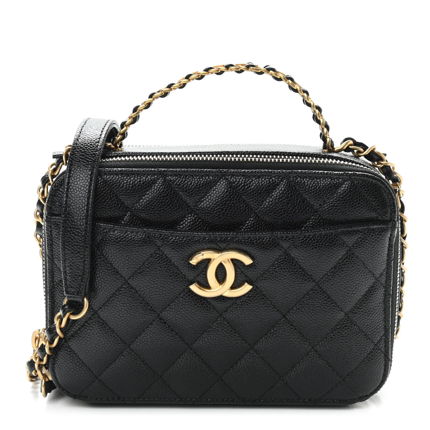 CHANEL Caviar Quilted Pick Me Up Small Vanity Case Black | FASHIONPHILE | FASHIONPHILE (US)