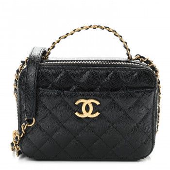 CHANEL Caviar Quilted Pick Me Up Small Vanity Case Black | FASHIONPHILE | FASHIONPHILE (US)