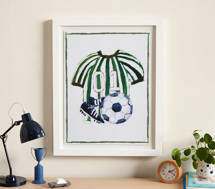 Jordan Connelly Soccer Jersey Framed Wall Art | Pottery Barn Kids