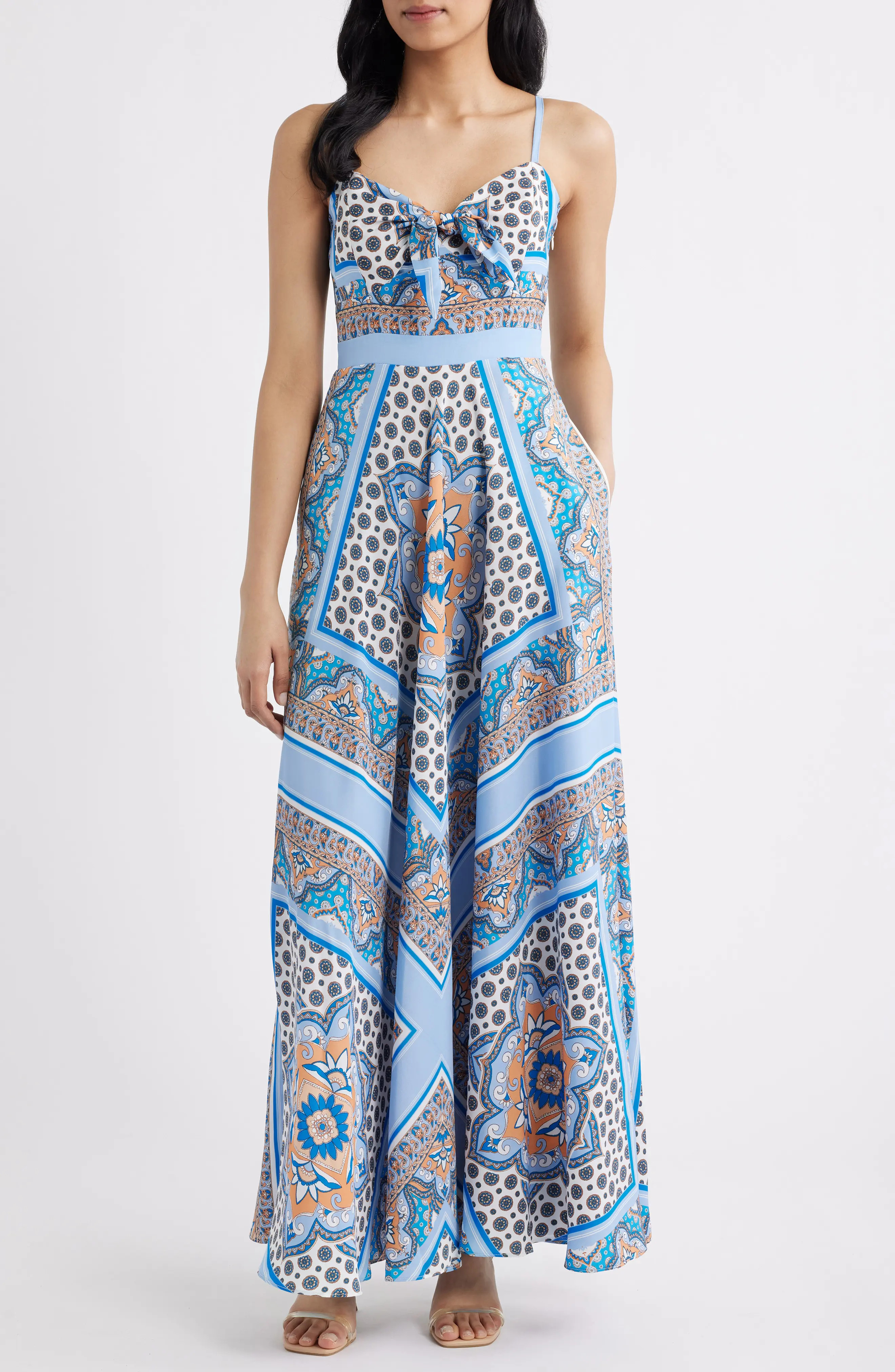 Tie Front Maxi Sundress (Women) | Nordstrom | Nordstrom