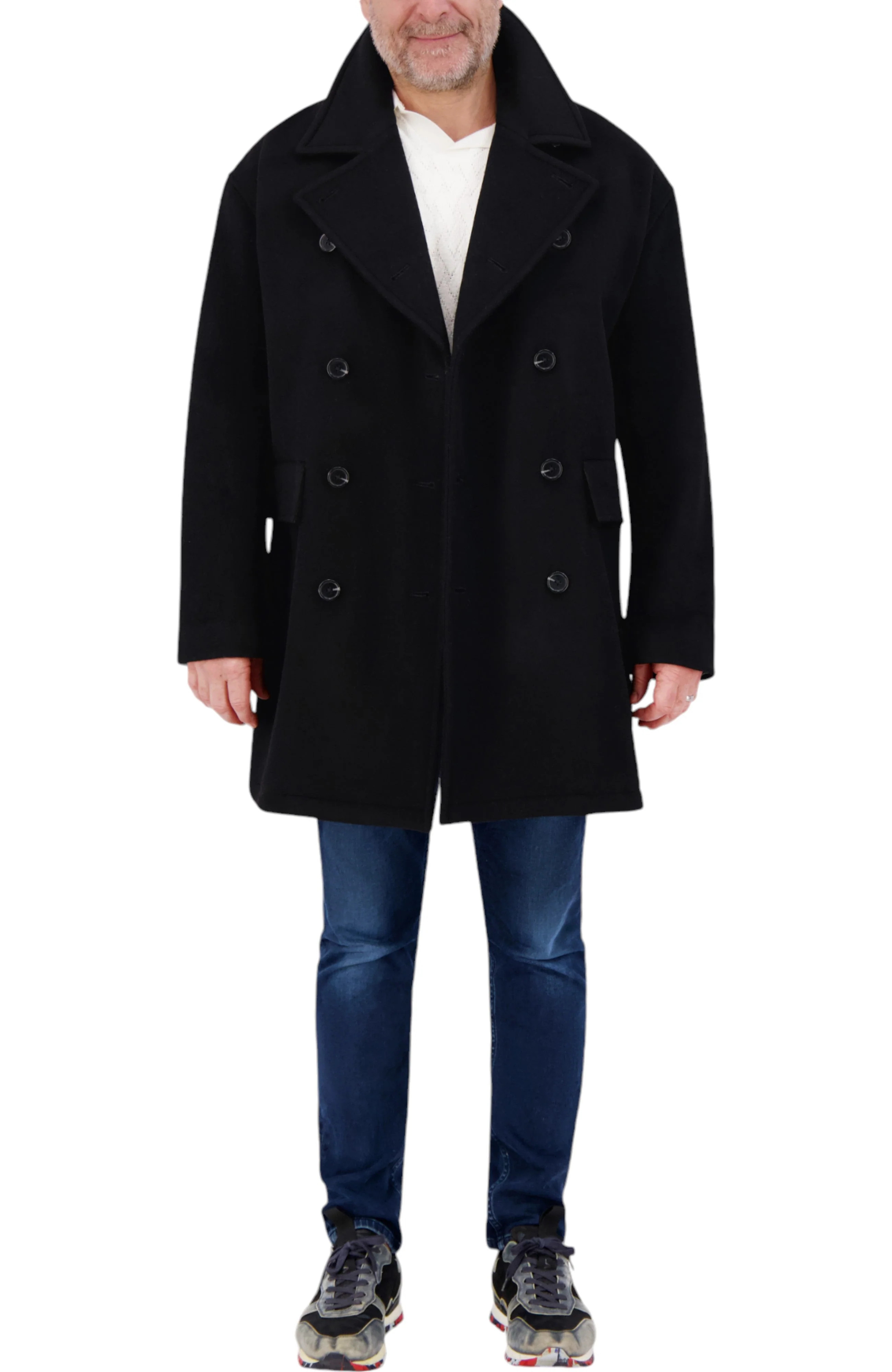 Hudson Jeans Men's Wool Oversized Peacoat | Shop Simon