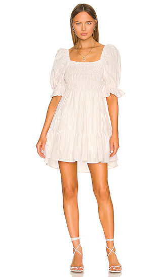 Lune Mini Dress in White & Beige | Revolve Clothing (Global)