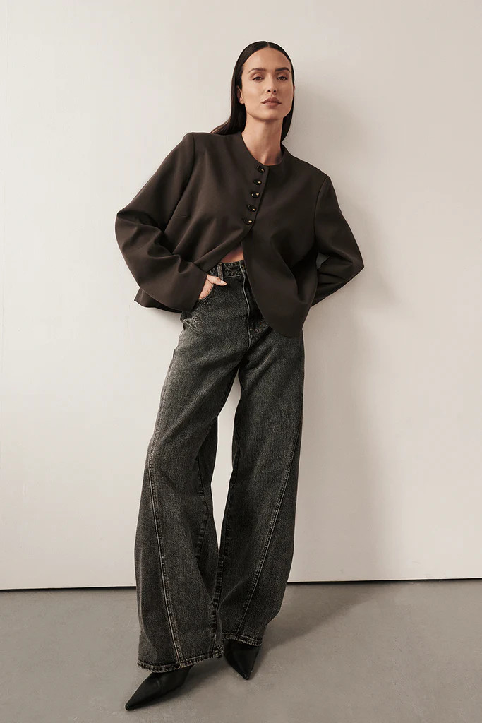 CARSON WASHED BLACK TALL WIDE LEG JEAN | DISSH