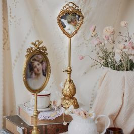 Gold Finish Pedestal Photo Frame | Antique Farm House