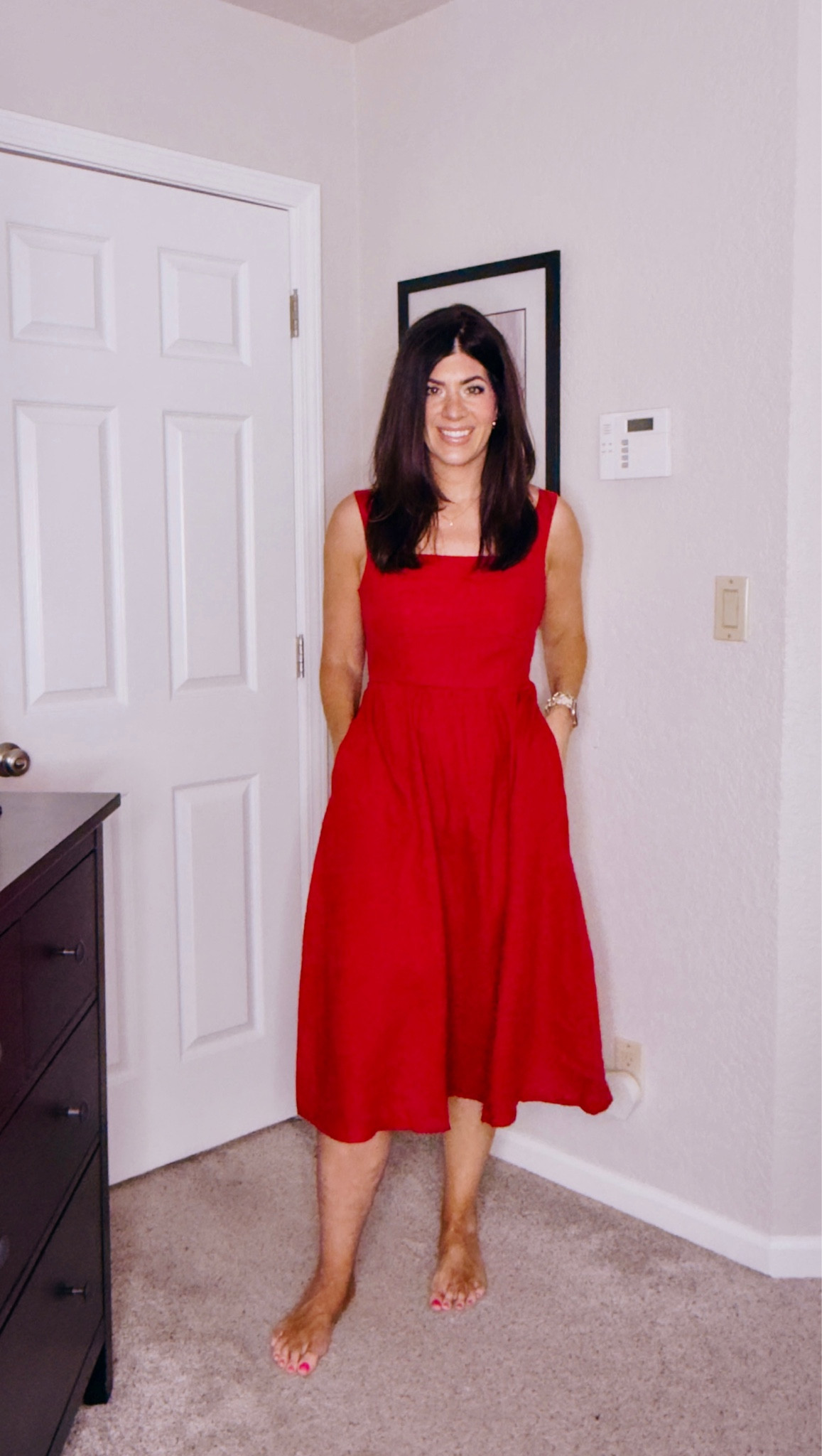 In a medium linen dress

#LTKSaleAlert #LTKMidsize #LTKOver40