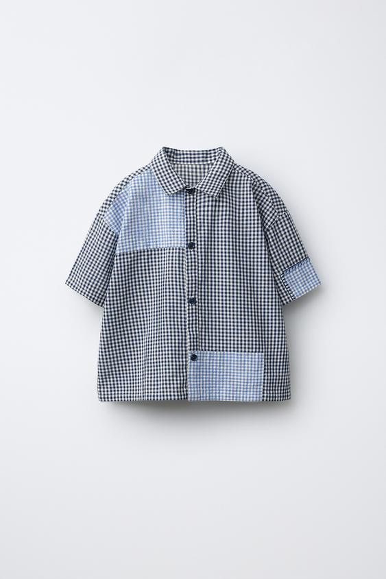 CHEMISE IMPRIMÉE À CARREAUX VICHY PATCHWORK | Zara FR