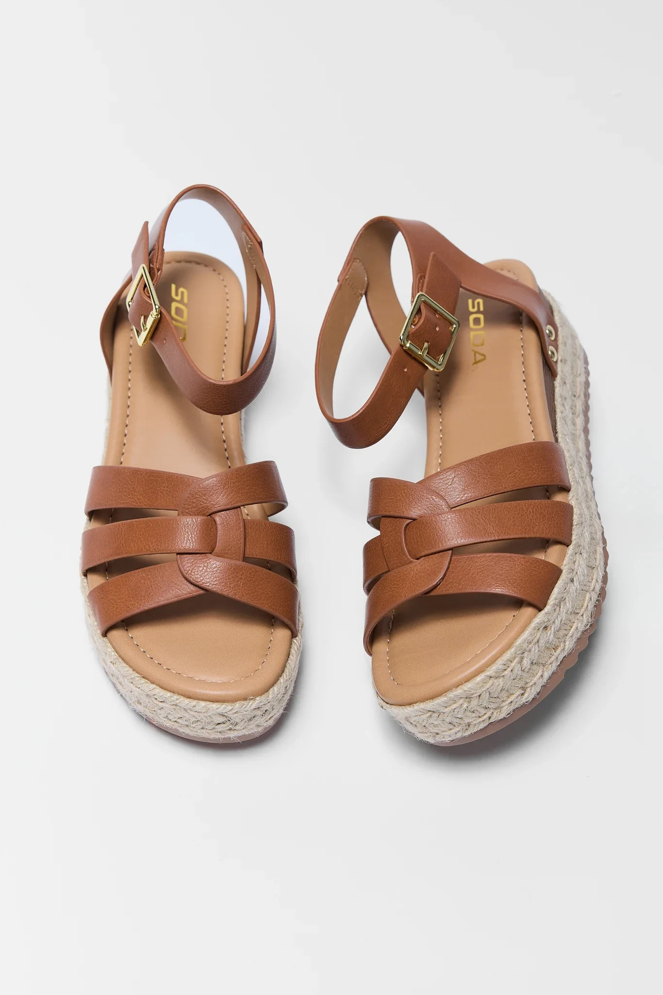 Tan Espadrille Platform Sandals | Avara