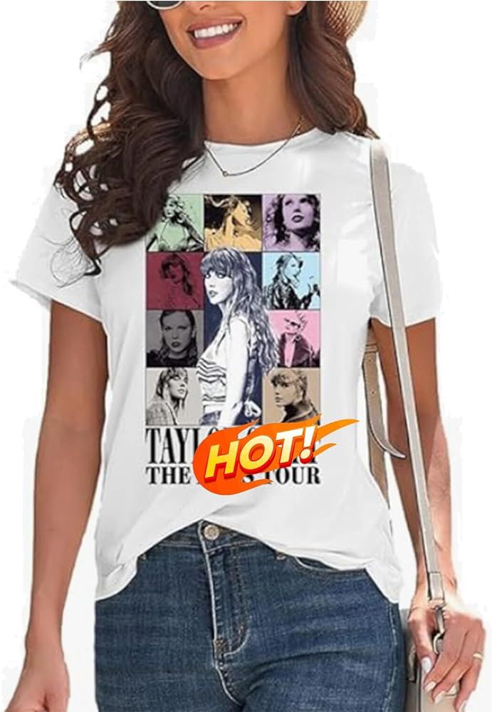 Women Swift Shirt Vintage Movies Concert Tees Chic Music Lover T-Shirt Trendy Girls Boys Fans Gif... | Amazon (US)