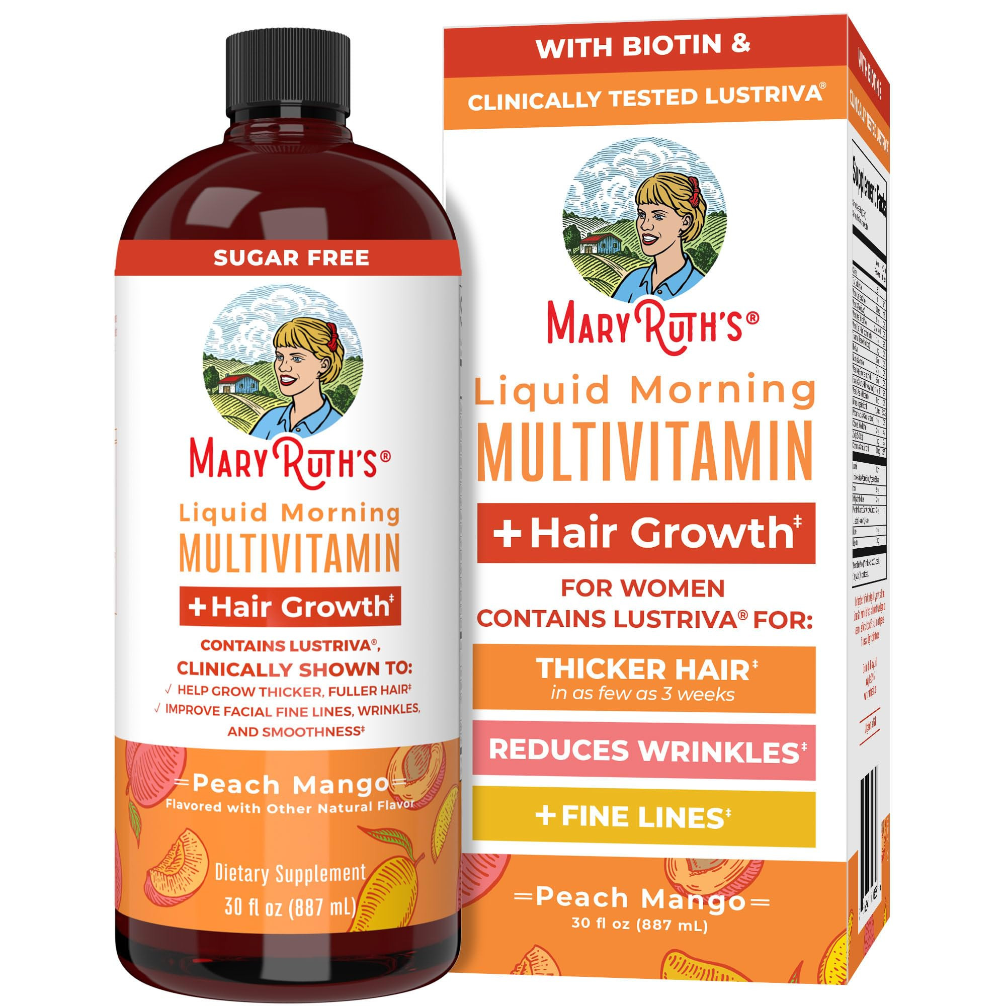 MaryRuth Organics Liquid Multivitamin + Lustriva® Hair Growth for Women| Biotin 10000mcg | Vitam... | Amazon (US)
