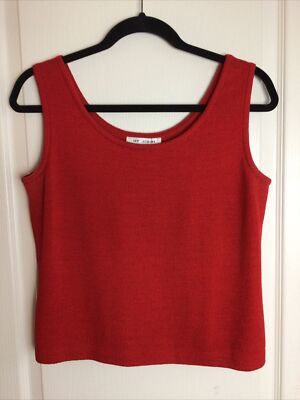 St John red knit sleeveless sweater shell P M  | eBay | eBay US