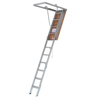 Louisville Ladder Aluminum 7.75 ft. to 10.25 ft. (Rough Opening: 22.5 in. x 54 in.) 375 lbs. Capacit | The Home Depot