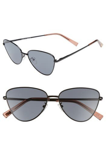 Women's Le Specs Echo 56Mm Butterfly Sunglasses - Black | Nordstrom