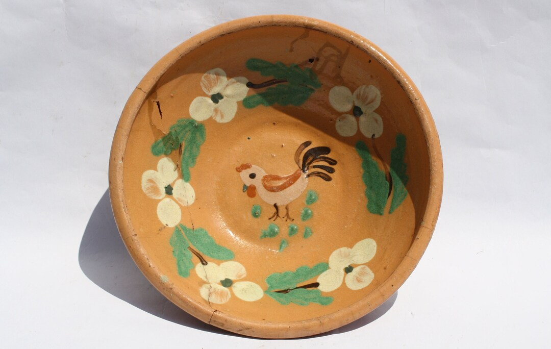 Antique Transylvania Traditional Folk Bird Motif Clay Plate, Corond Folk Farmhouse Decoration Pot... | Etsy (US)